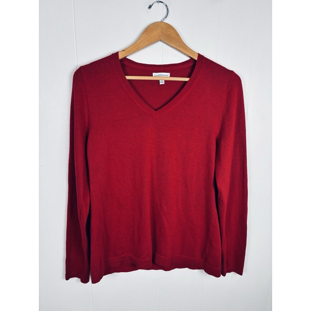 Croft & Barrow Women’s Medium Red Knit Sweater Lightweight Cotton Blend